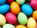 Different coloured easter eggs
